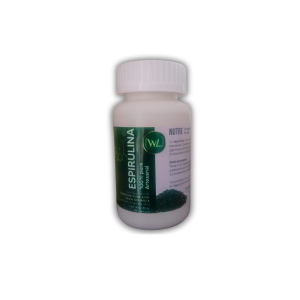 Espirulina Cruda-Orgánica-Cosecha Artesanal/Frasco con 90 Cápsulas/ 50 Puntos